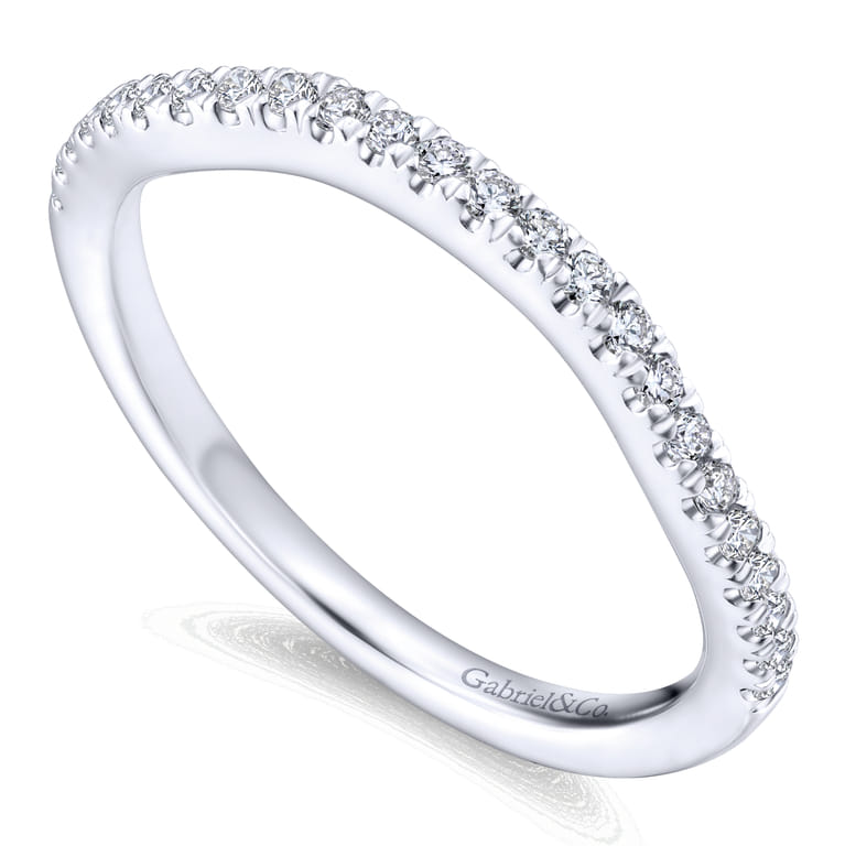 14K White Gold Matching Wedding Band - 0.19 ct - Shot 3