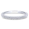 14K White Gold Matching Wedding Band - 0.12 ct