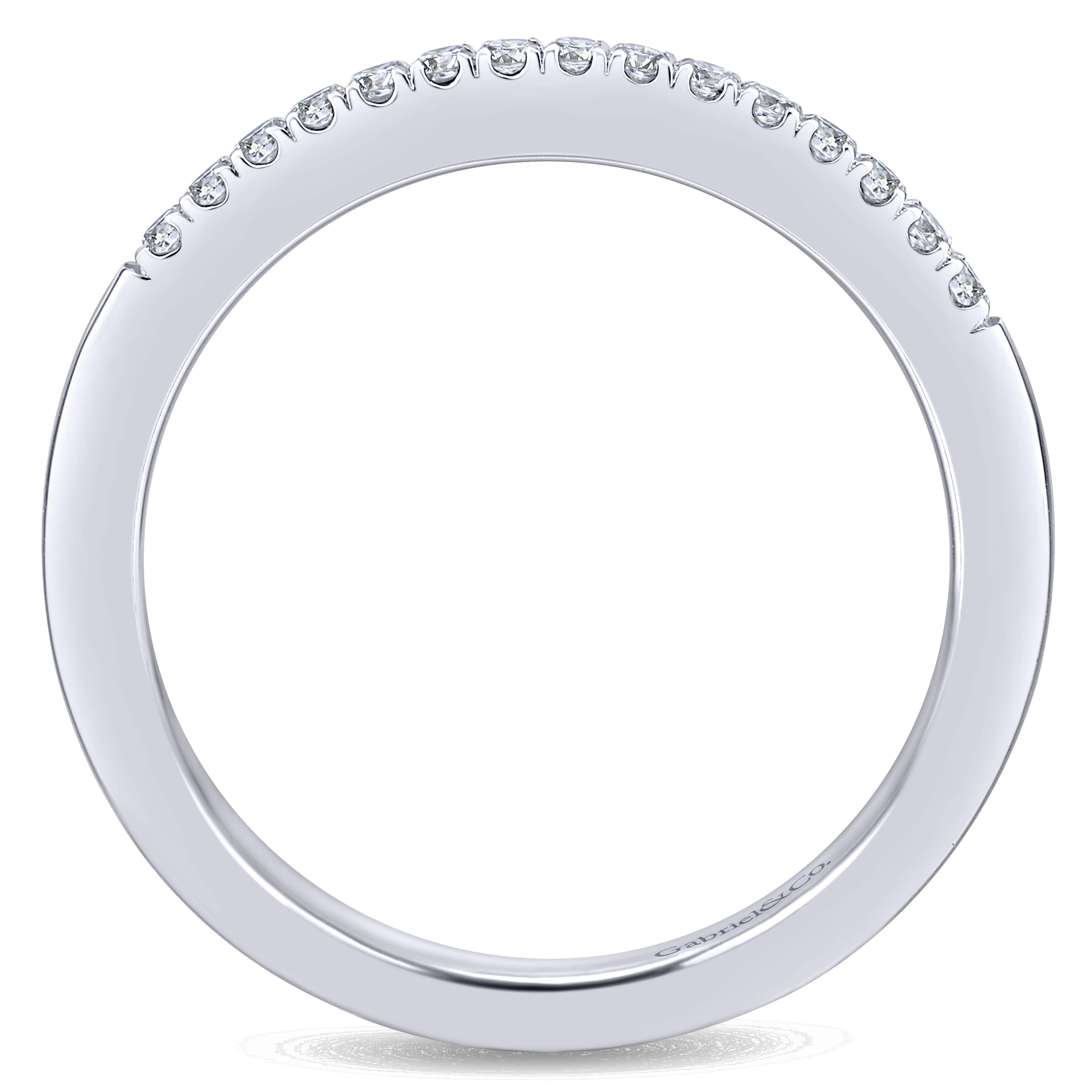14K White Gold Matching Wedding Band - 0.12 ct - Shot 2
