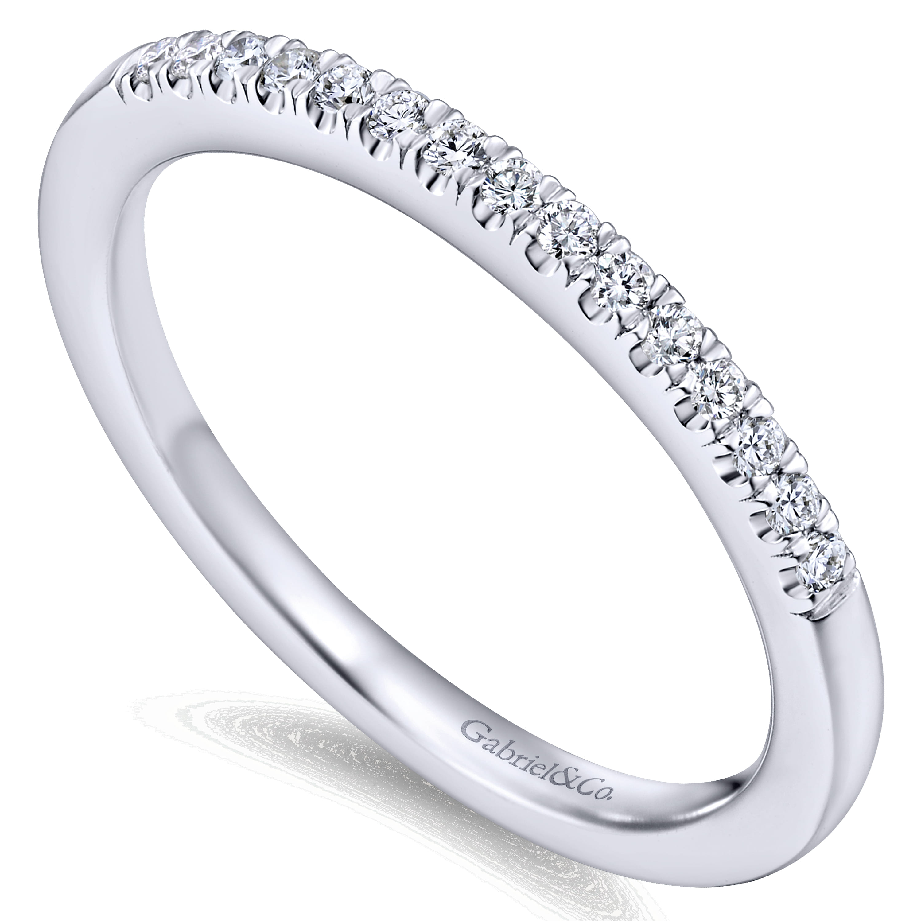 14K White Gold Matching Wedding Band - 0.12 ct - Shot 3