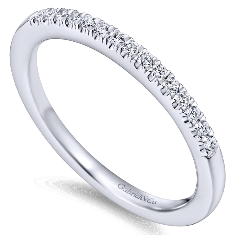 14K White Gold Matching Wedding Band - 0.12 ct - Shot 3