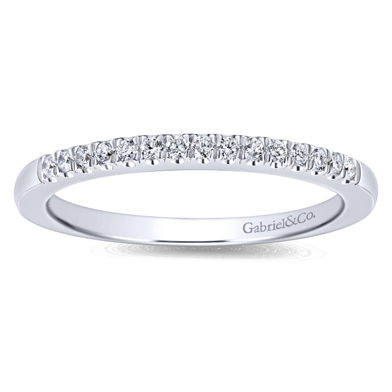 14K White Gold Matching Wedding Band - 0.12 ct - Shot 5