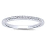 14K White Gold Matching Wedding Band - 0.12 ct