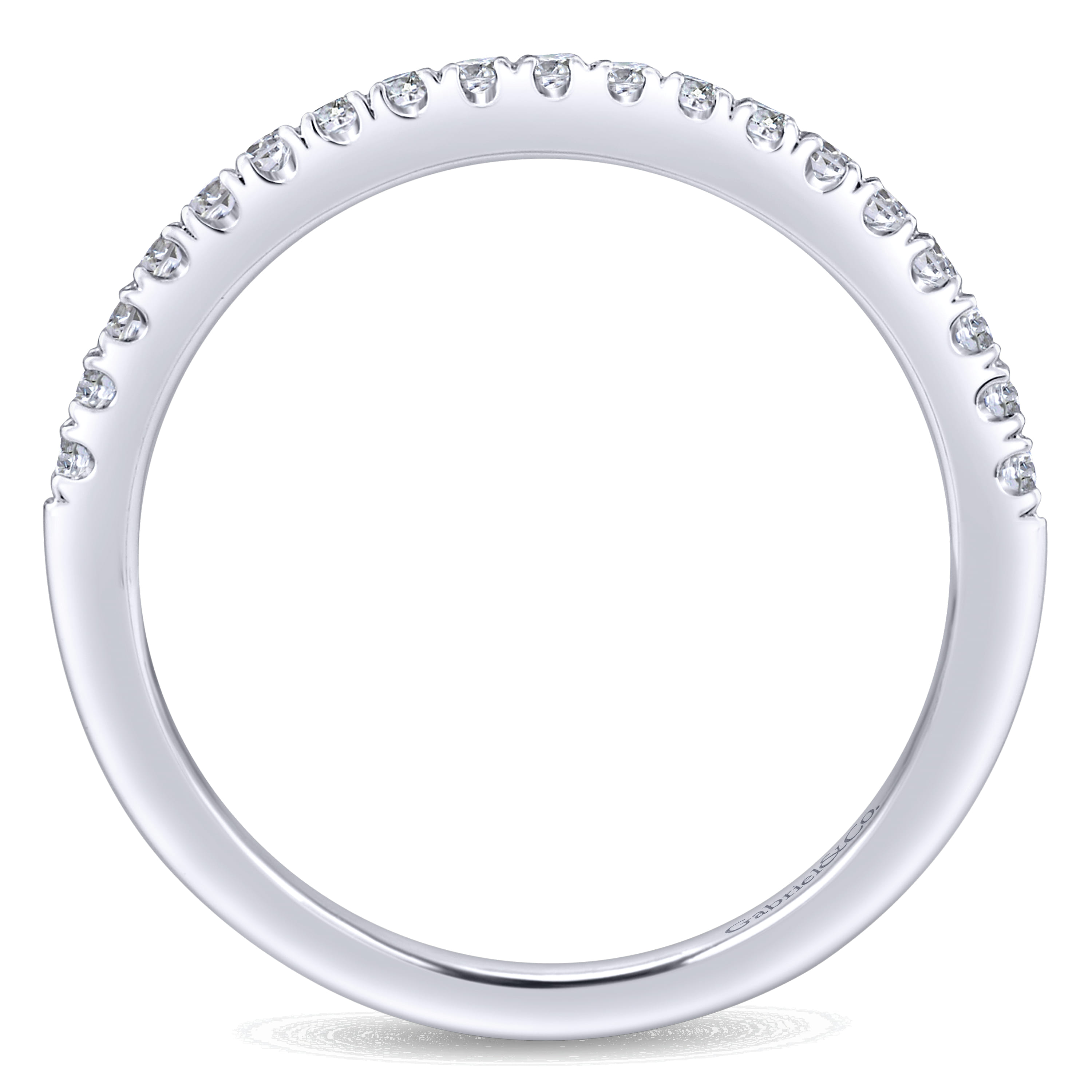 14K White Gold Matching Wedding Band - 0.19 ct - Shot 2