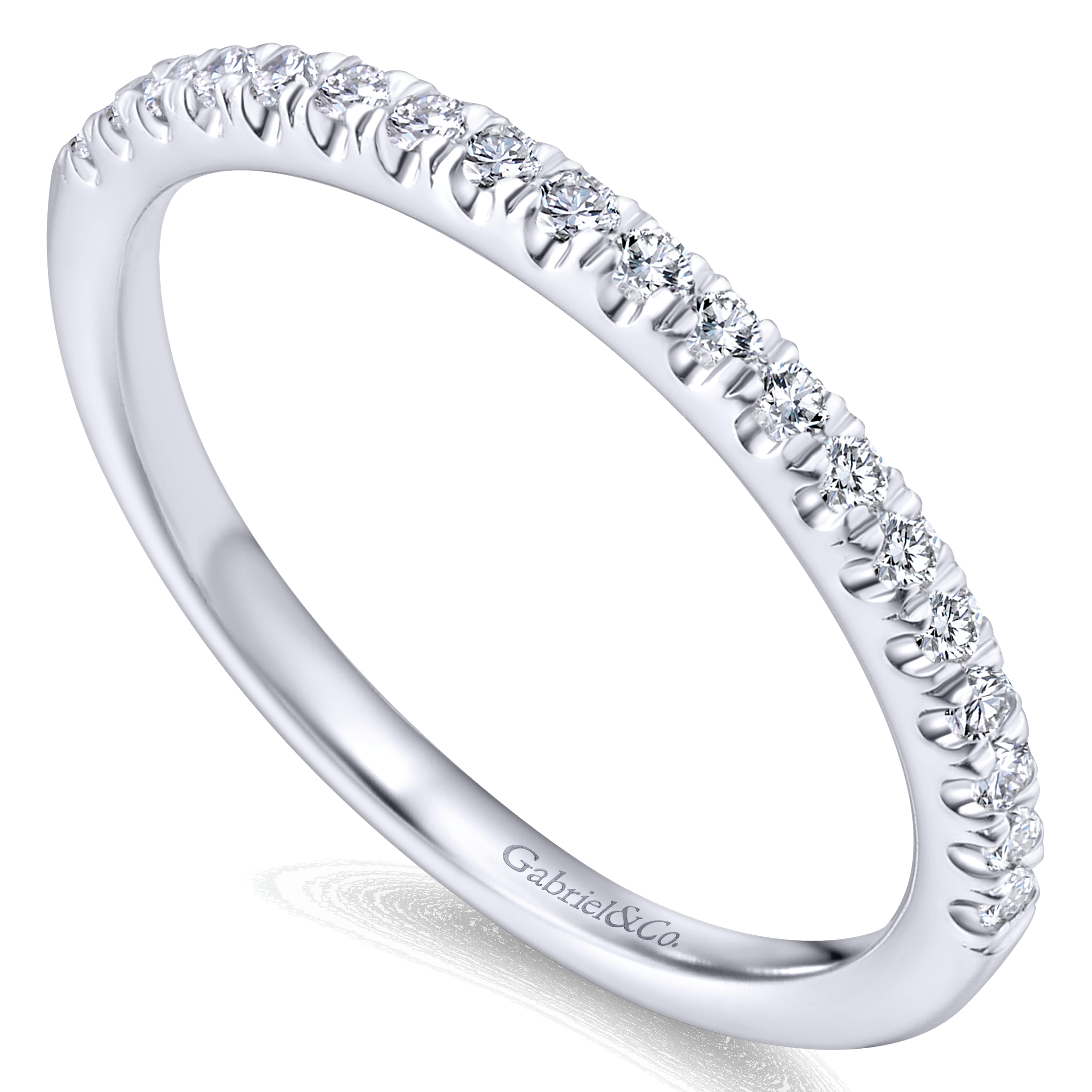 14K White Gold Matching Wedding Band - 0.19 ct - Shot 3