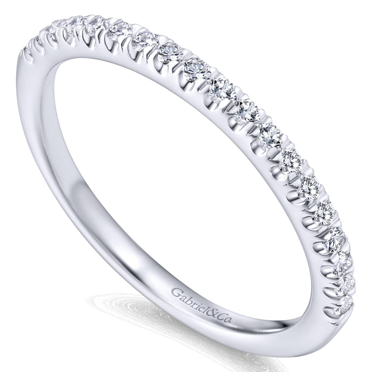 14K White Gold Matching Wedding Band - 0.19 ct - Shot 3