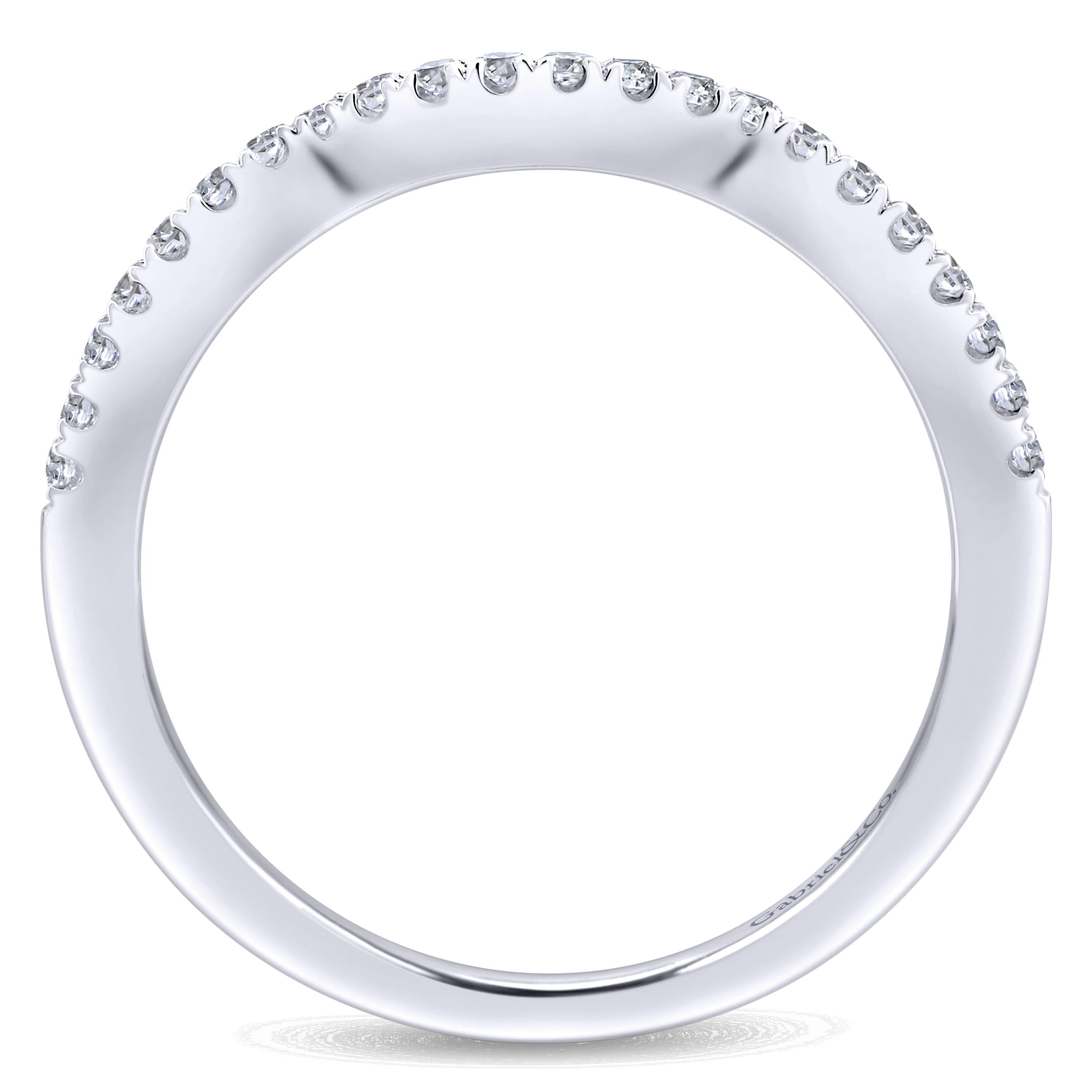 14K White Gold Matching Wedding Band - 0.14 ct - Shot 2