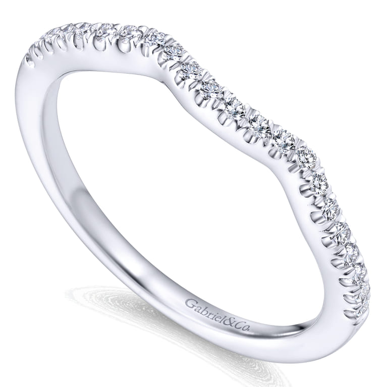 14K White Gold Matching Wedding Band - 0.14 ct - Shot 3