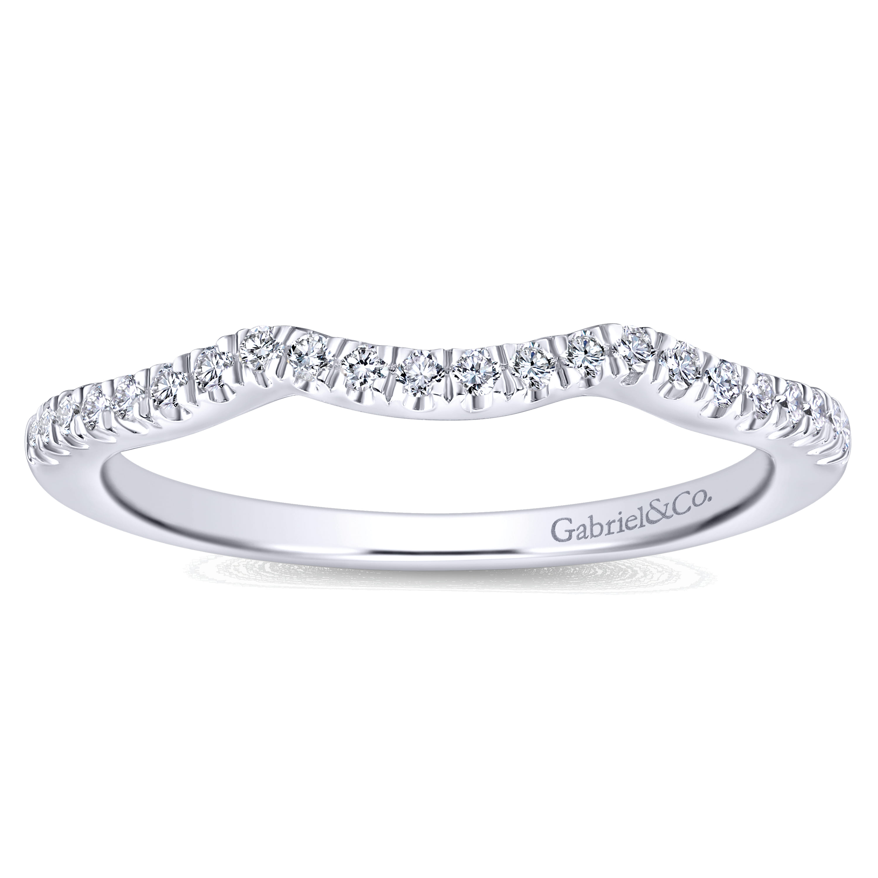 14K White Gold Matching Wedding Band - 0.14 ct - Shot 5