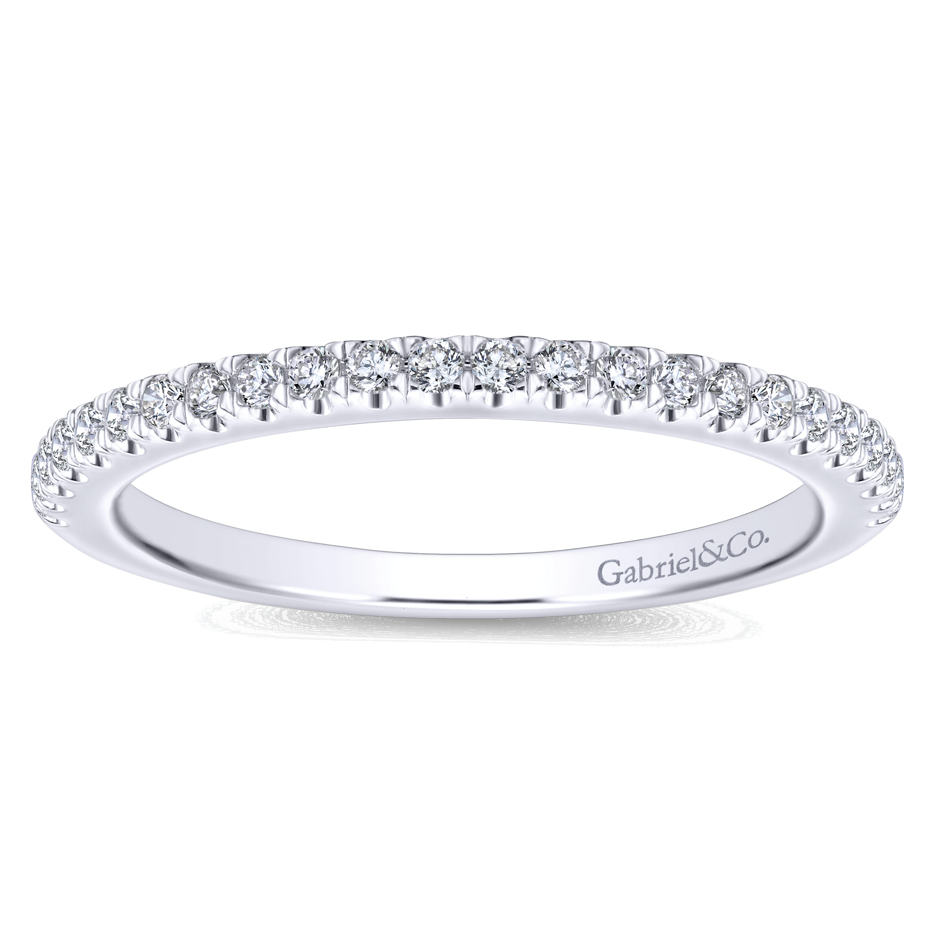 14K White Gold Matching Wedding Band - 0.19 ct - Shot 5