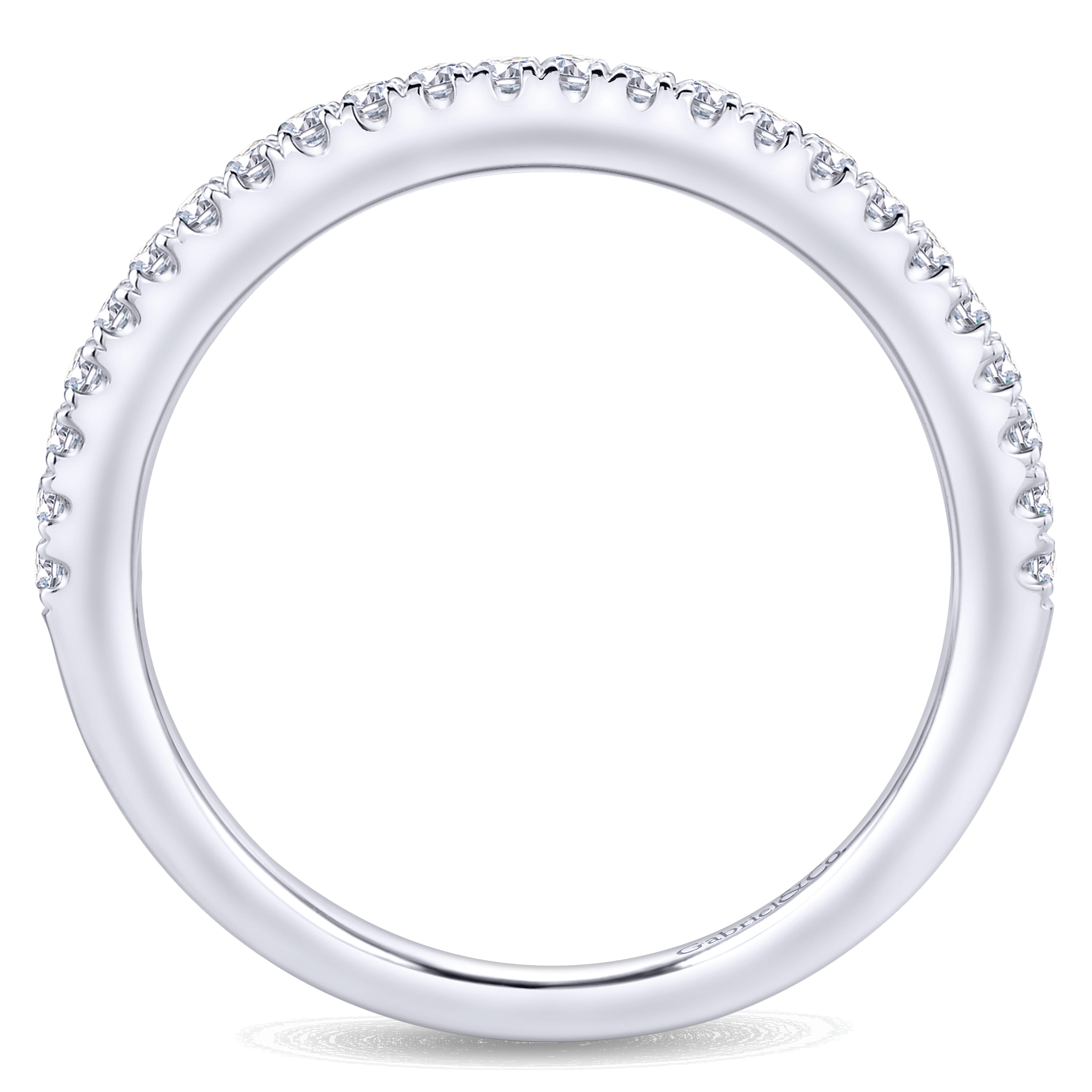 14K White Gold Matching Wedding Band - 0.19 ct - Shot 2