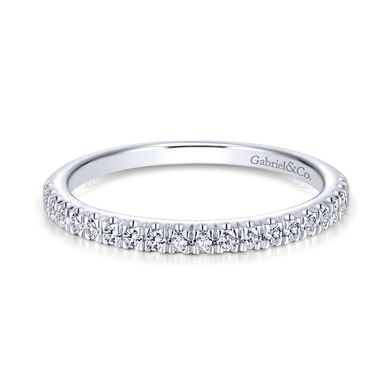 14K White Gold Matching Wedding Band - 0.22 ct - Shot 1