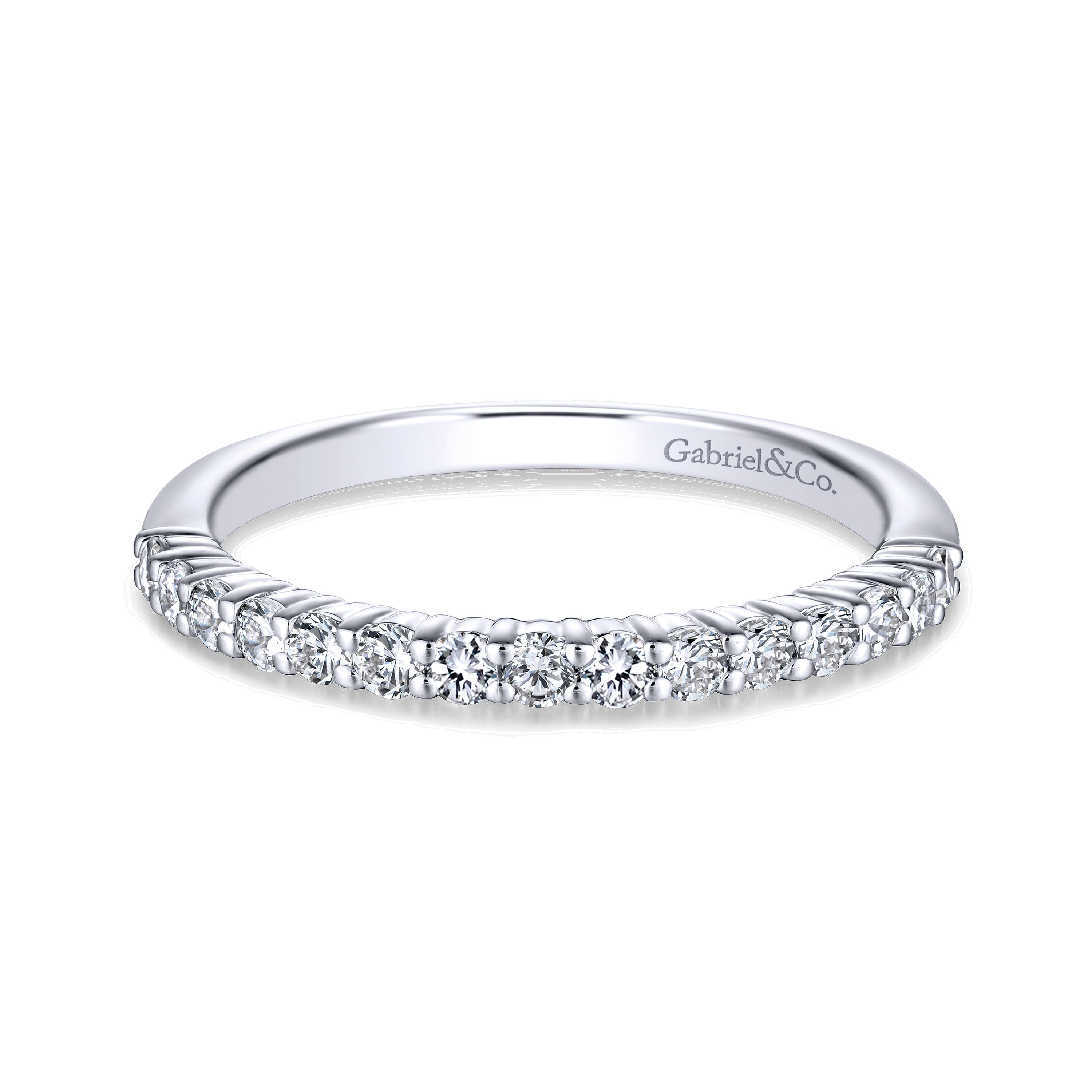 14K White Gold Matching Wedding Band - 0.31 ct - Shot 1