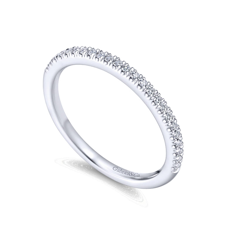 14K White Gold Matching Wedding Band - 0.13 ct - Shot 3
