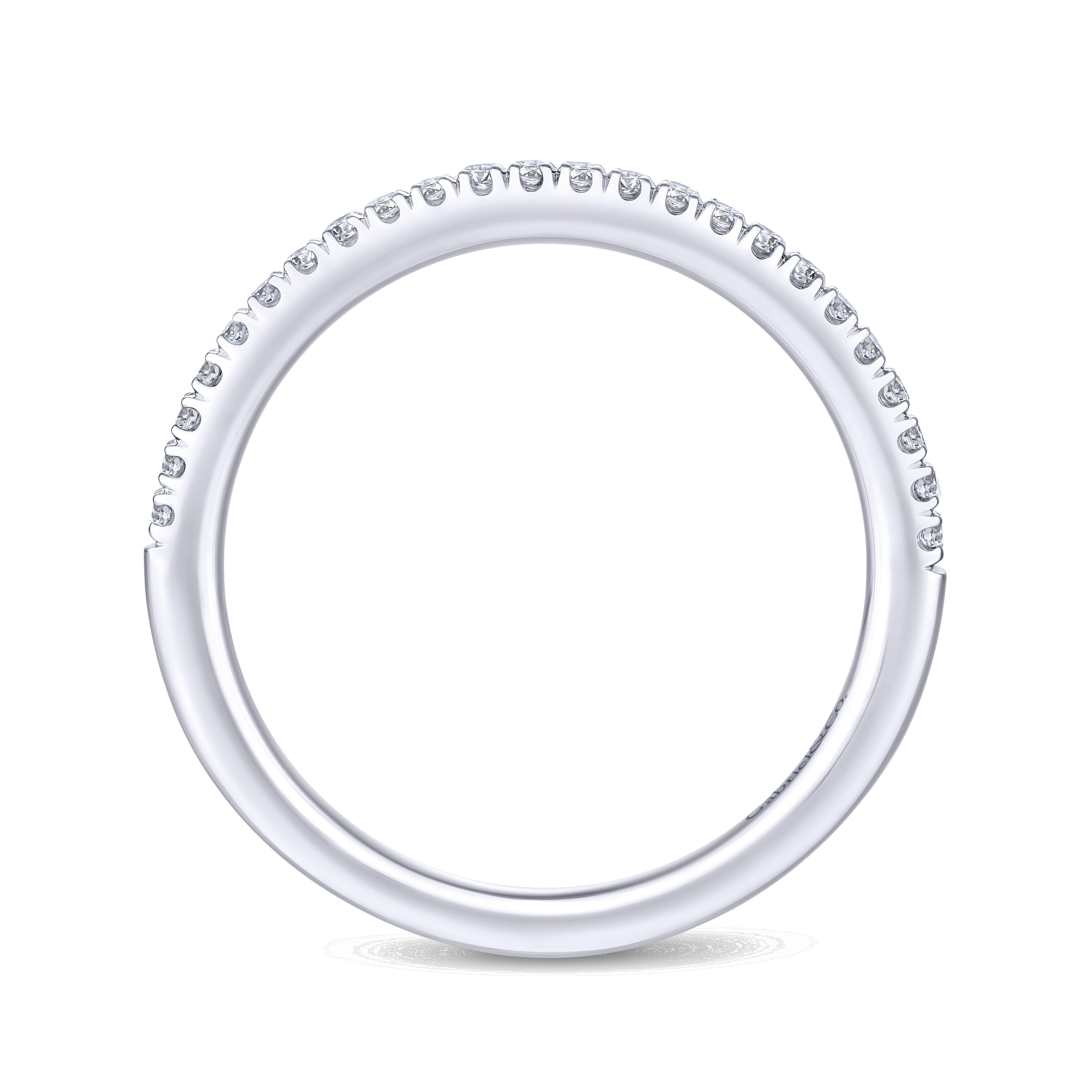 14K White Gold Matching Wedding Band - 0.13 ct - Shot 2