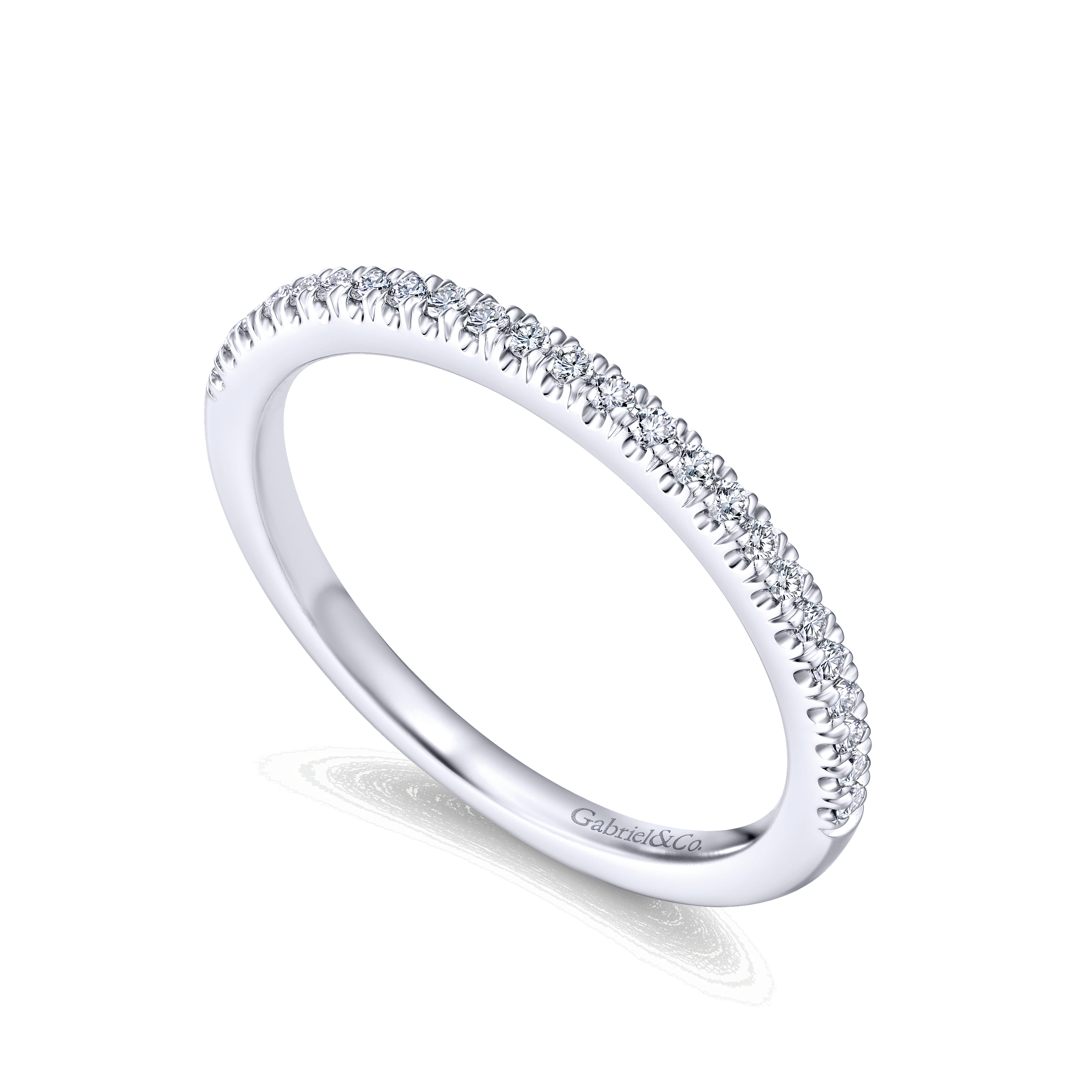 14K White Gold Matching Wedding Band - 0.13 ct - Shot 3
