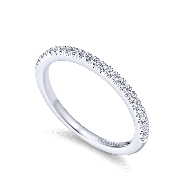 14K White Gold Matching Wedding Band - 0.13 ct - Shot 3