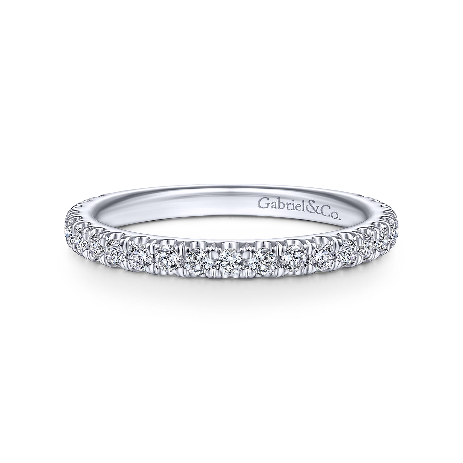 14K White Gold Matching Wedding Band - 0.3 ct - Shot 1