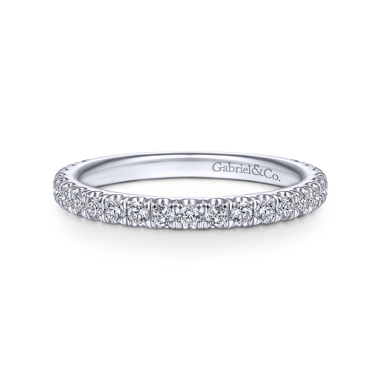 14K White Gold Matching Wedding Band - 0.3 ct - Shot 1