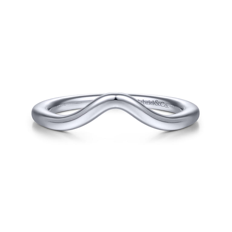 14K White Gold Matching Wedding Band - Shot 1