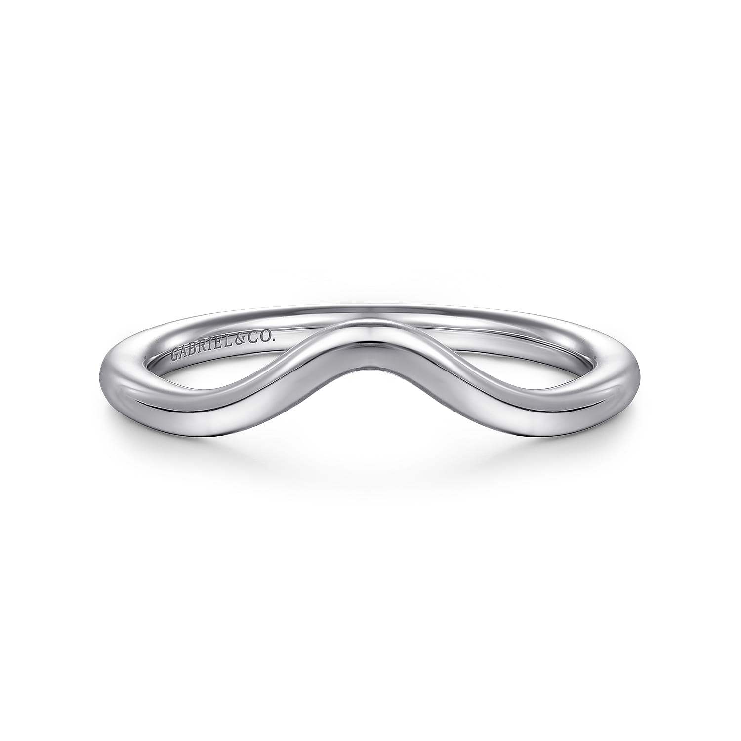 14K White Gold Matching Wedding Band - Shot 1