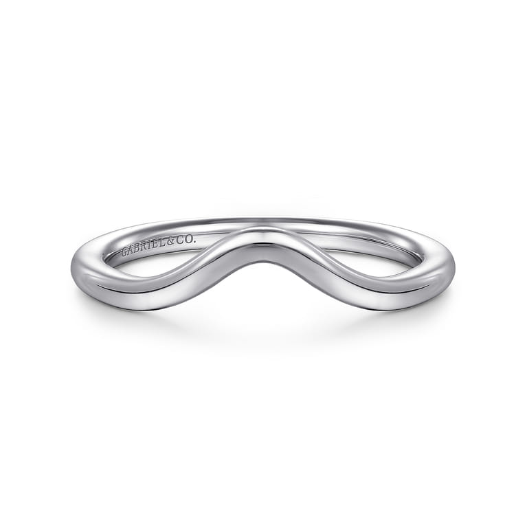 14K White Gold Matching Wedding Band - Shot 1