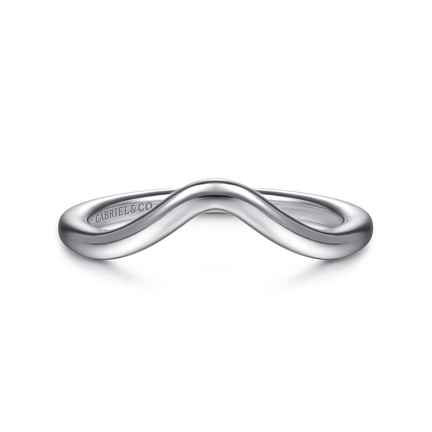 14K White Gold Matching Wedding Band - Shot 1