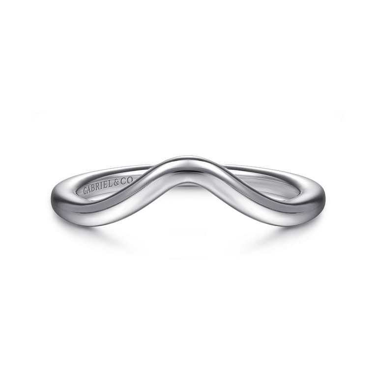 14K White Gold Matching Wedding Band - Shot 1