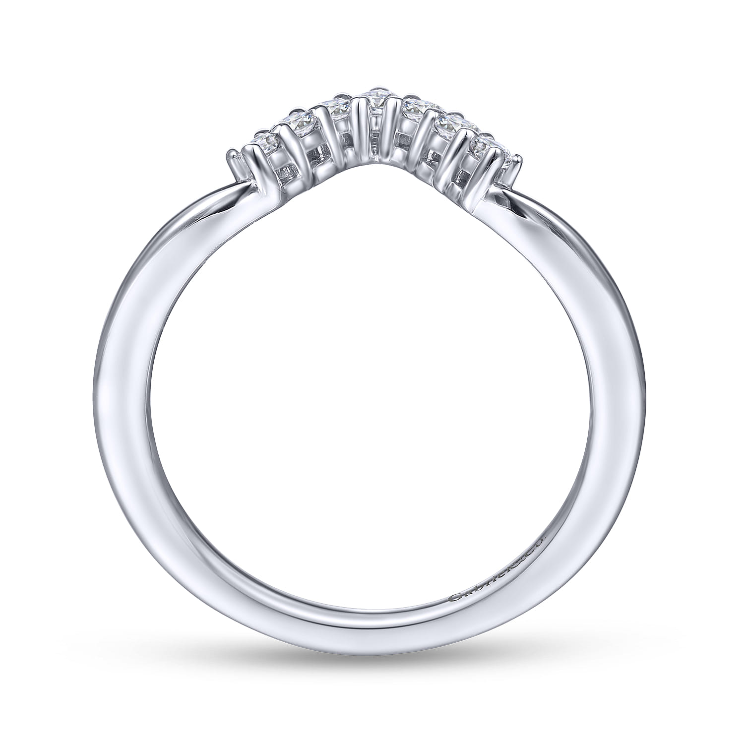 14K White Gold Matching Wedding Band - 0.2 ct - Shot 2