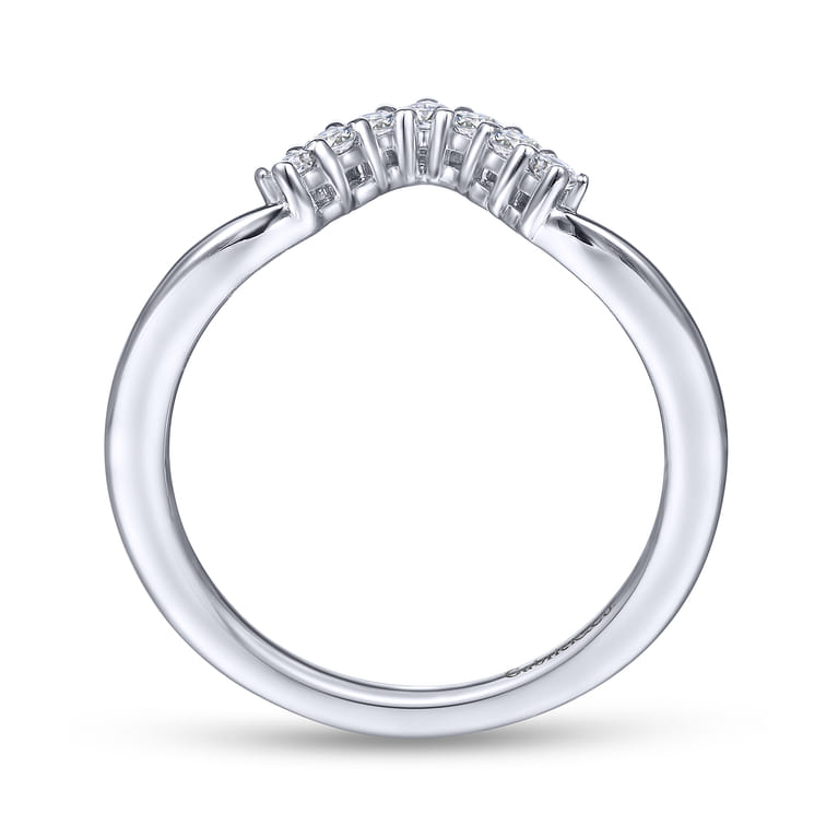 14K White Gold Matching Wedding Band - 0.2 ct - Shot 2