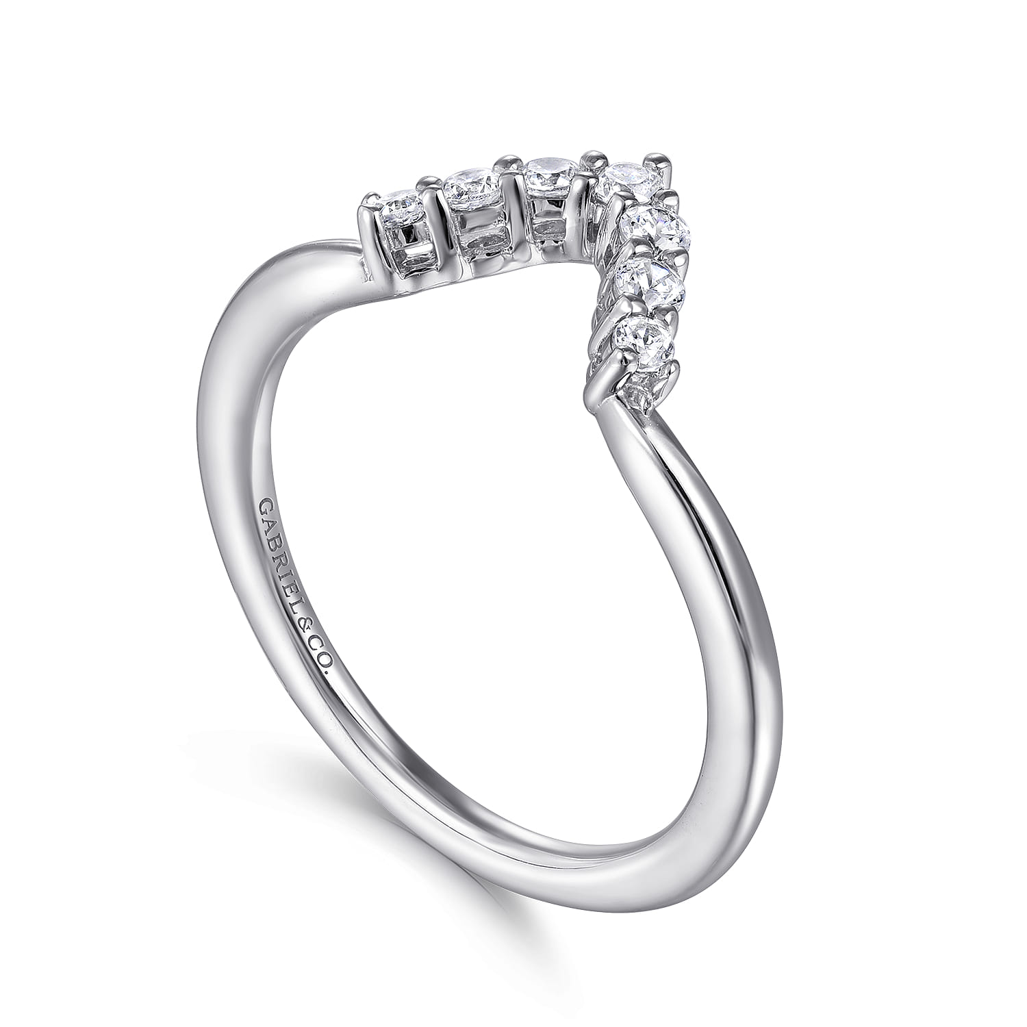 14K White Gold Matching Wedding Band - 0.2 ct - Shot 3
