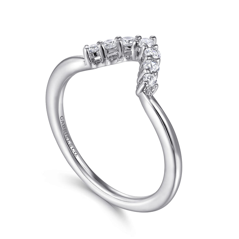 14K White Gold Matching Wedding Band - 0.2 ct - Shot 3