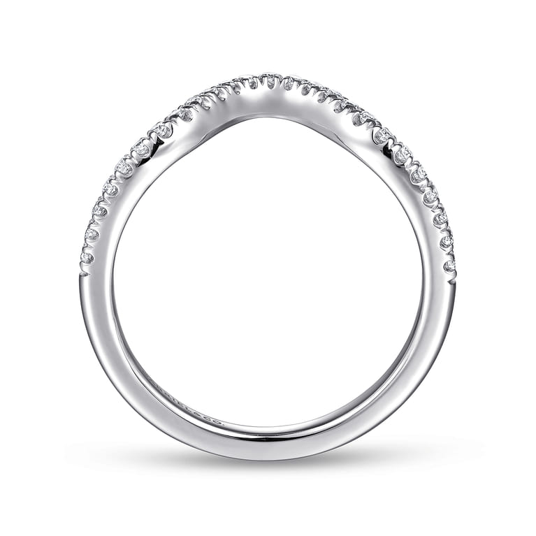 14K White Gold Matching Wedding Band - 0.17 ct - Shot 2
