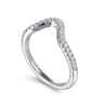 14K White Gold Matching Wedding Band - 0.17 ct