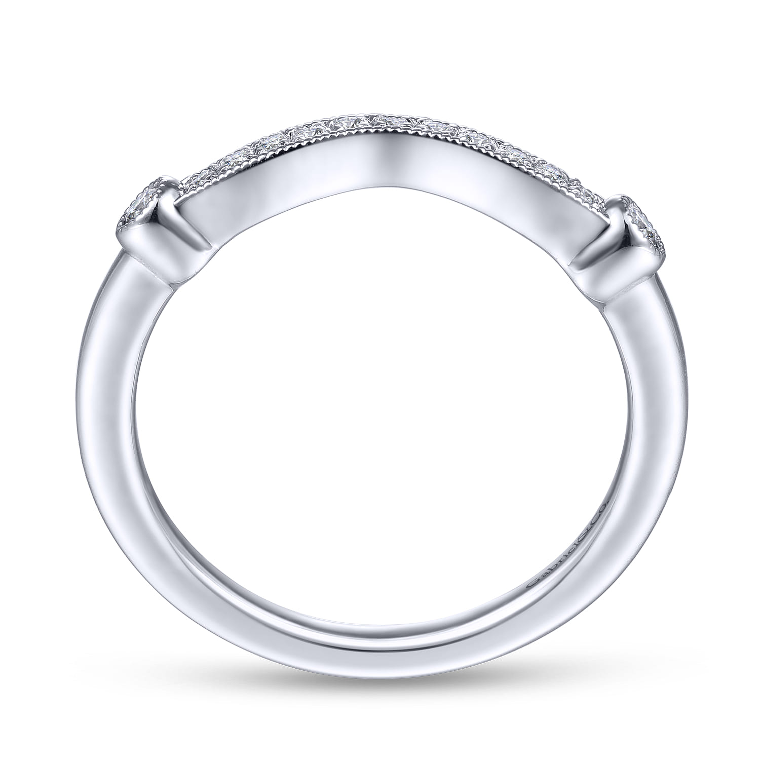 14K White Gold Matching Wedding Band - 0.11 ct - Shot 2