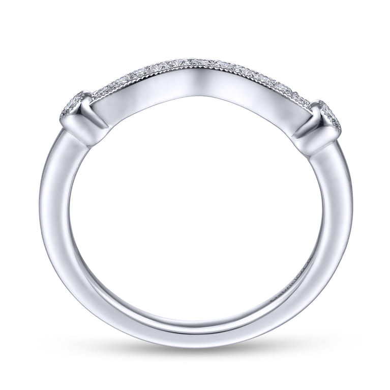 14K White Gold Matching Wedding Band - 0.11 ct - Shot 2