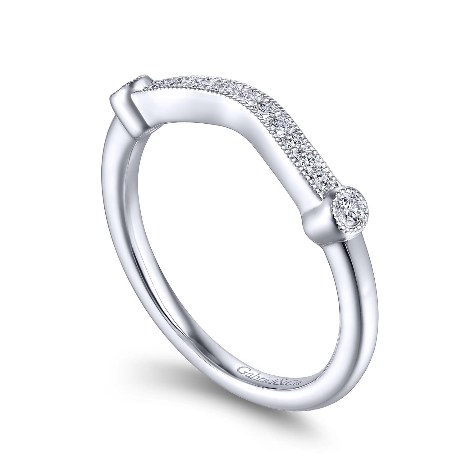 14K White Gold Matching Wedding Band - 0.11 ct - Shot 3