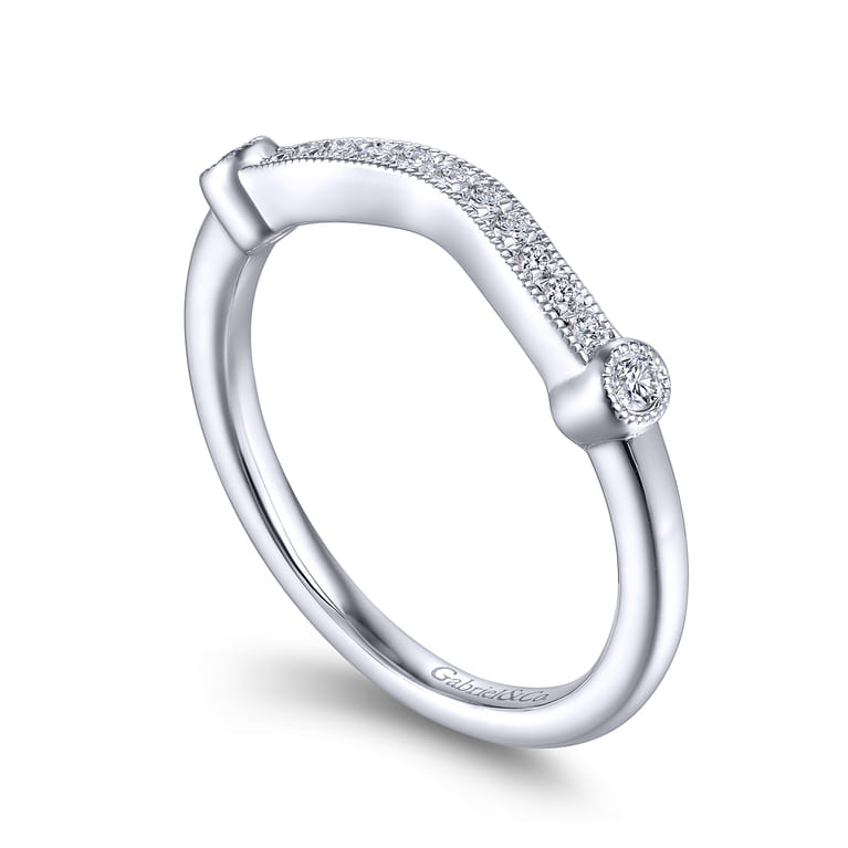 14K White Gold Matching Wedding Band - 0.11 ct - Shot 3