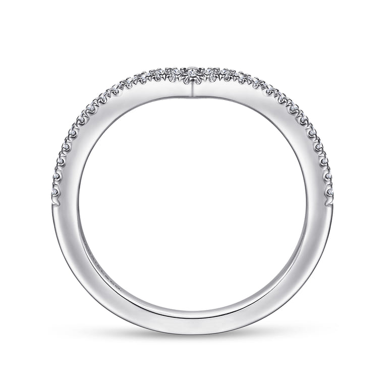 14K White Gold Matching Wedding Band - 0.12 ct - Shot 2