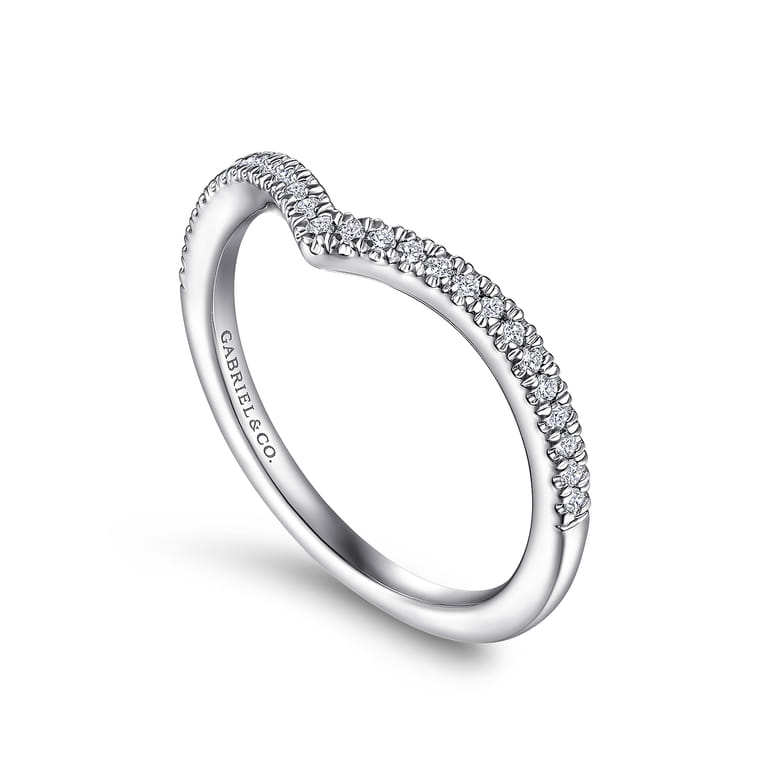 14K White Gold Matching Wedding Band - 0.12 ct - Shot 3