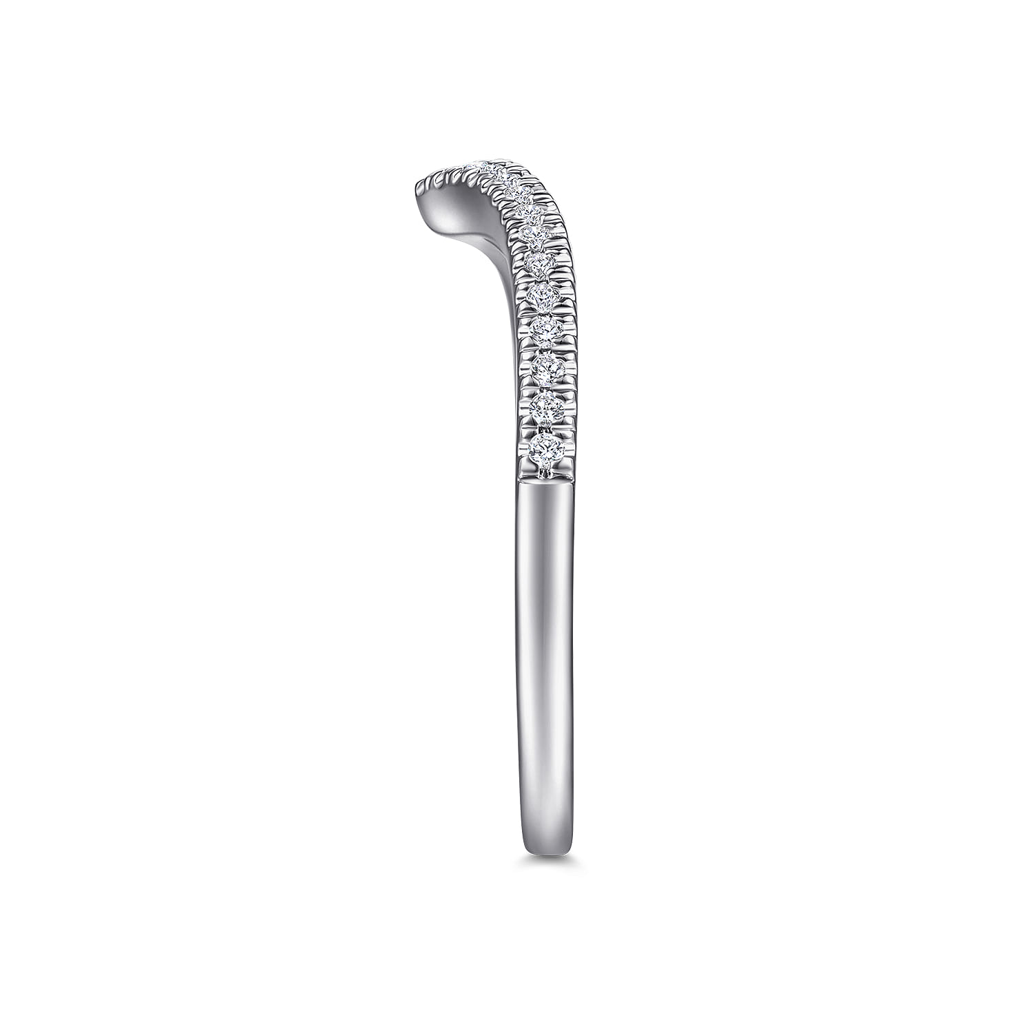 14K White Gold Matching Wedding Band - 0.12 ct - Shot 5