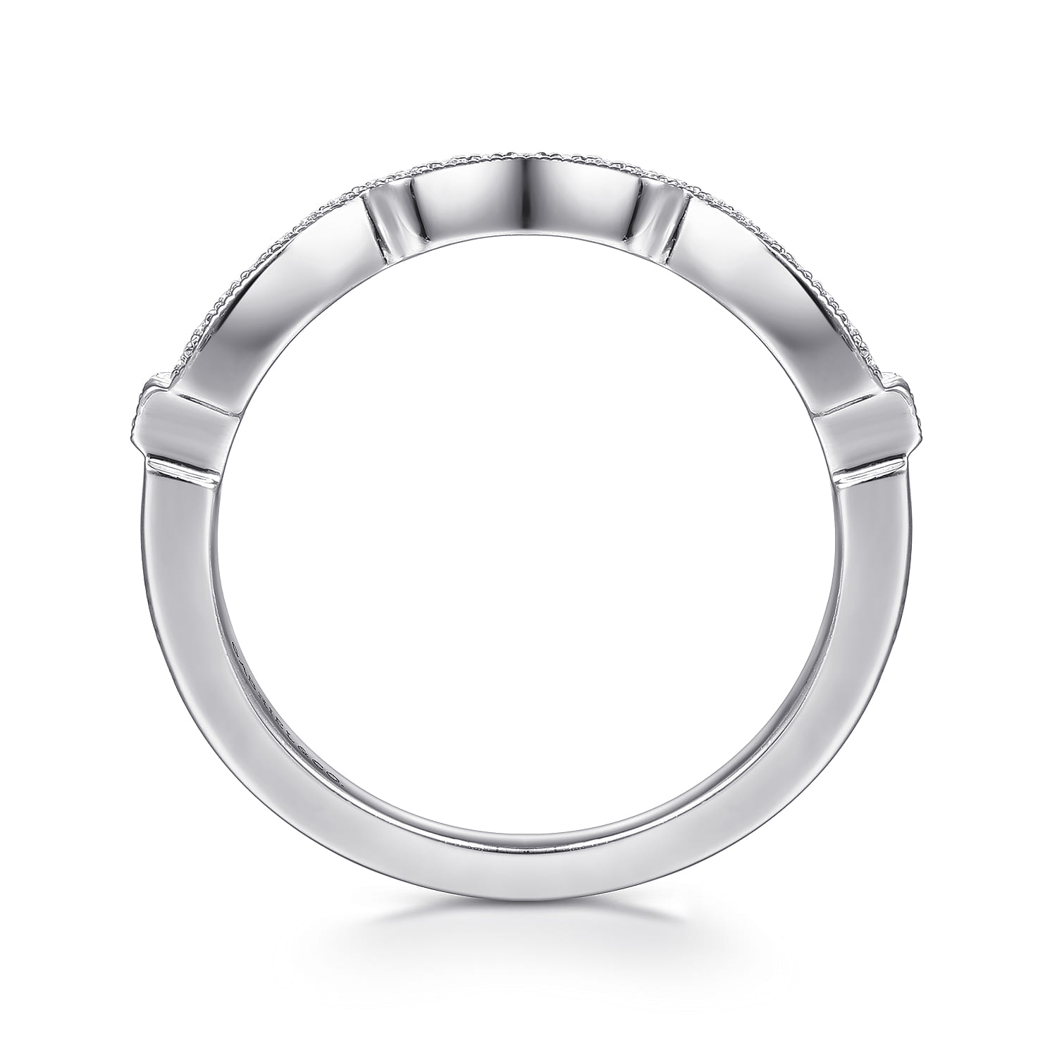 14K White Gold Matching Wedding Band - 0.08 ct - Shot 2