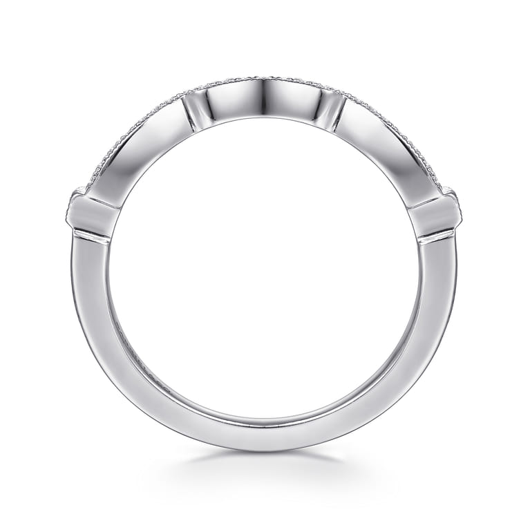 14K White Gold Matching Wedding Band - 0.08 ct - Shot 2