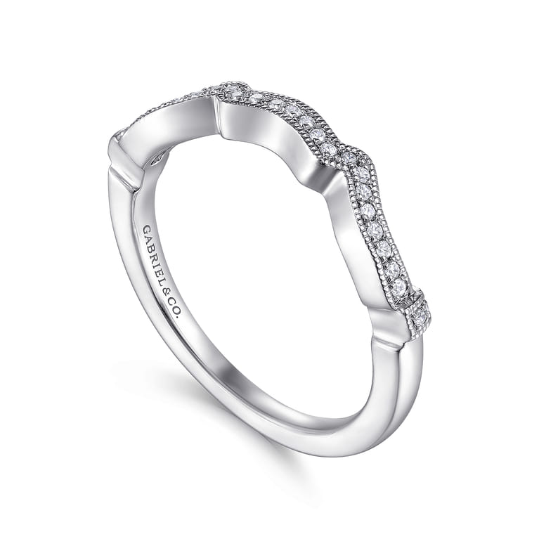 14K White Gold Matching Wedding Band - 0.08 ct - Shot 3