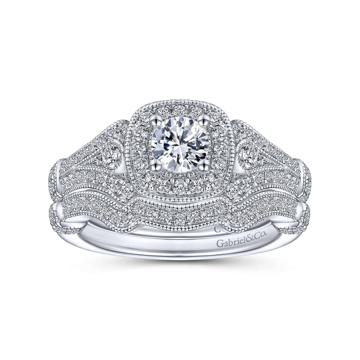 14K White Gold Matching Wedding Band - 0.08 ct - Shot 4