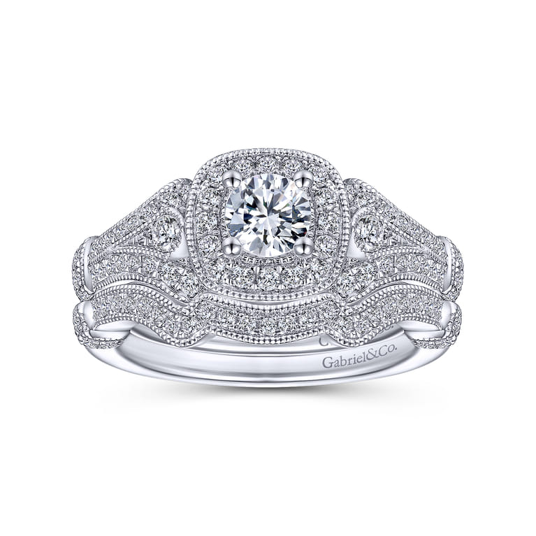14K White Gold Matching Wedding Band - 0.08 ct - Shot 4