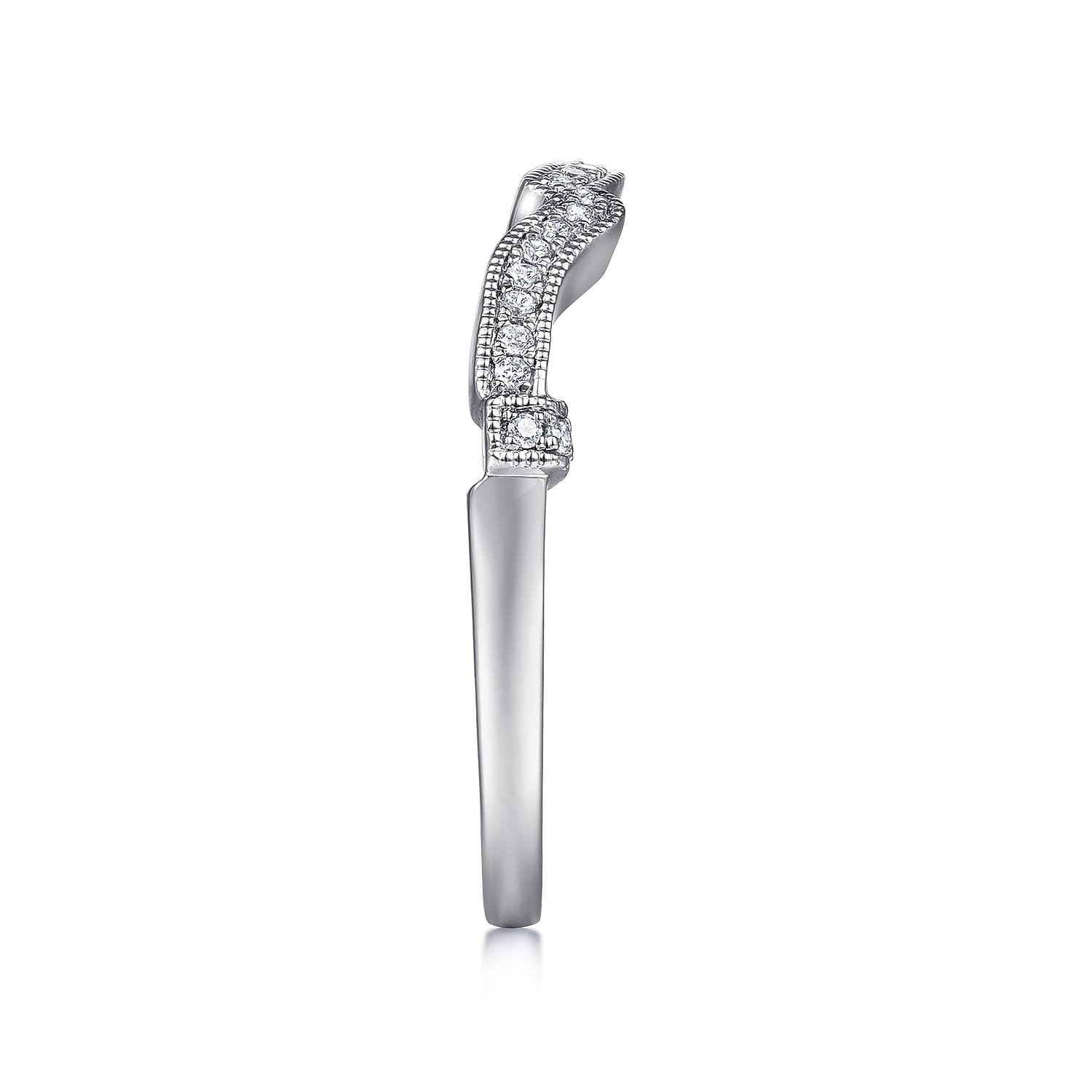 14K White Gold Matching Wedding Band - 0.08 ct - Shot 5