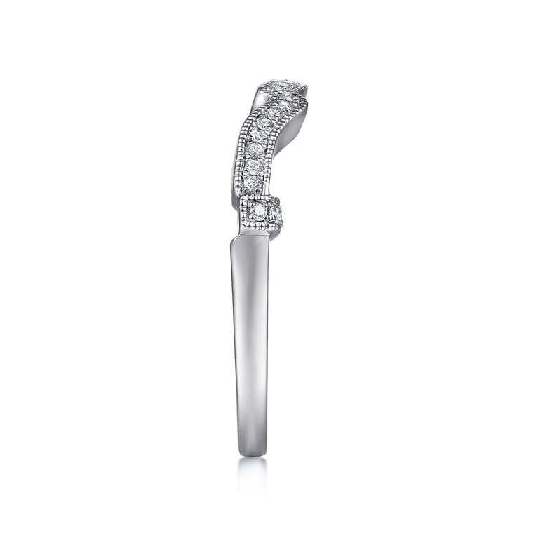 14K White Gold Matching Wedding Band - 0.08 ct - Shot 5
