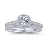 14K White Gold Matching Wedding Band - 0.17 ct
