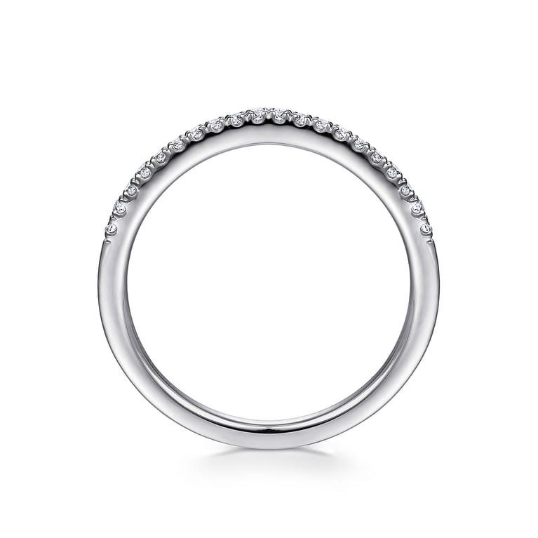 14K White Gold Matching Wedding Band - 0.13 ct - Shot 2